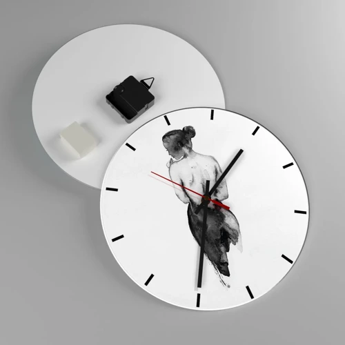 Wall clock - Clock on glass - By Her Side the World Disappears - 30x30 cm