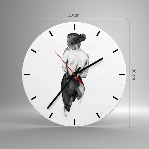 Wall clock - Clock on glass - By Her Side the World Disappears - 30x30 cm