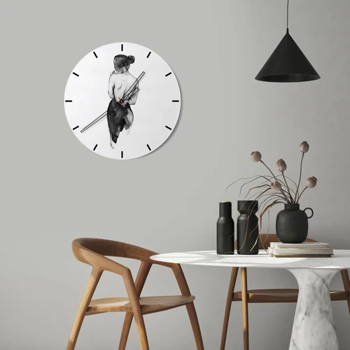 Wall clock - Clock on glass - By Her Side the World Disappears - 30x30 cm