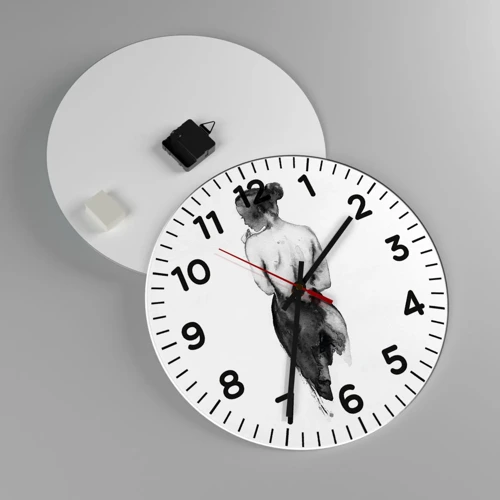 Wall clock - Clock on glass - By Her Side the World Disappears - 40x40 cm