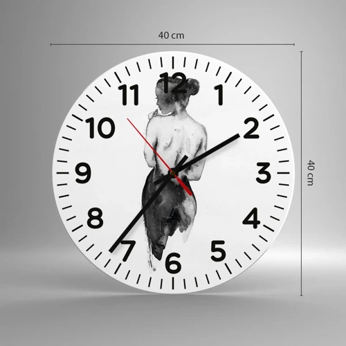 Wall clock - Clock on glass - By Her Side the World Disappears - 40x40 cm