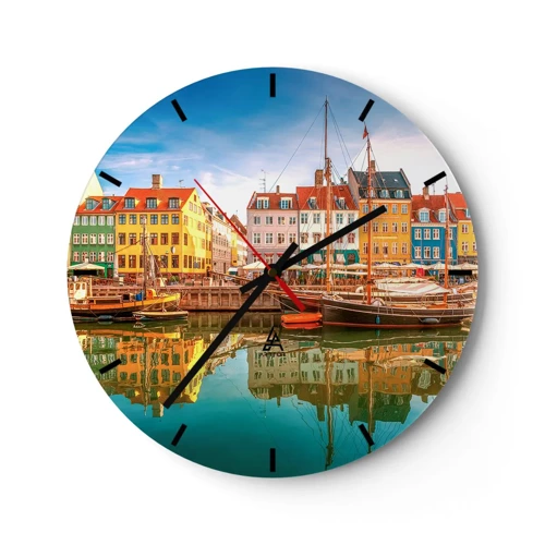 Wall clock - Clock on glass - By Water Smooth as a Mirror - 30x30 cm