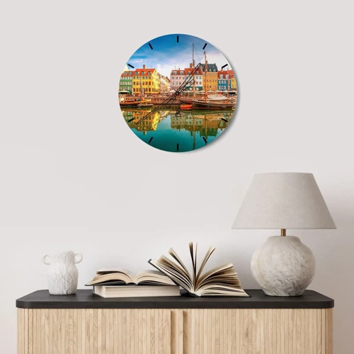 Wall clock - Clock on glass - By Water Smooth as a Mirror - 30x30 cm