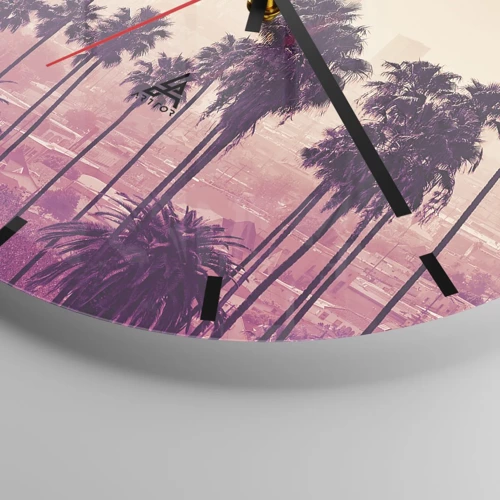 Wall clock - Clock on glass - Californian Landscape - 30x30 cm