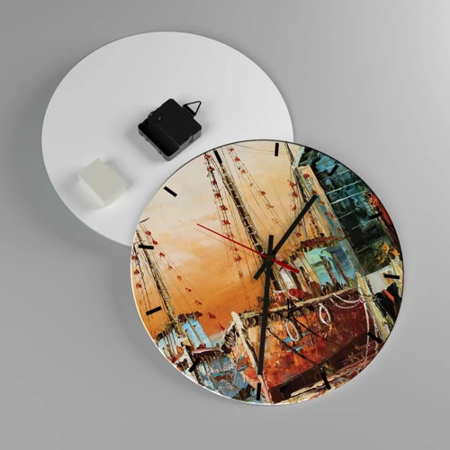 Wall clock - Clock on glass - Calm Return - 30x30 cm