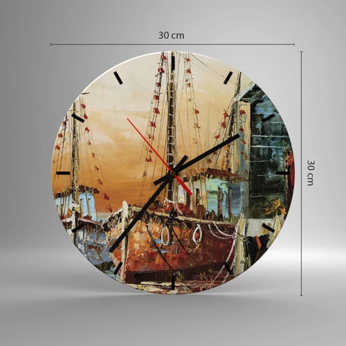 Wall clock - Clock on glass - Calm Return - 30x30 cm