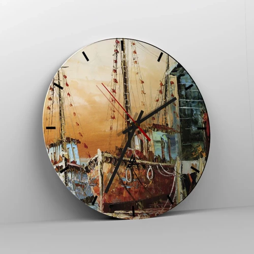 Wall clock - Clock on glass - Calm Return - 30x30 cm