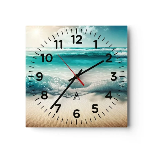 Wall clock - Clock on glass - Calm of the Ocean - 30x30 cm