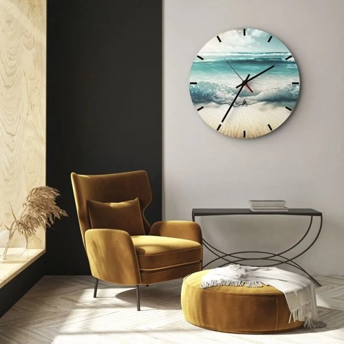 Wall clock - Clock on glass - Calm of the Ocean - 30x30 cm