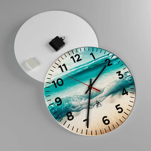 Wall clock - Clock on glass - Calm of the Ocean - 40x40 cm