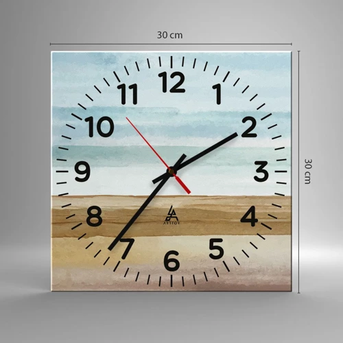 Wall clock - Clock on glass - Calming - 30x30 cm