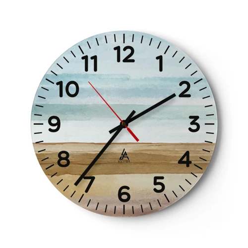 Wall clock - Clock on glass - Calming - 30x30 cm