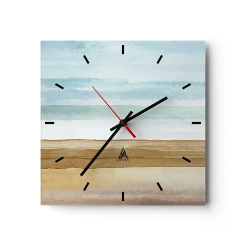 Wall clock - Clock on glass - Calming - 30x30 cm