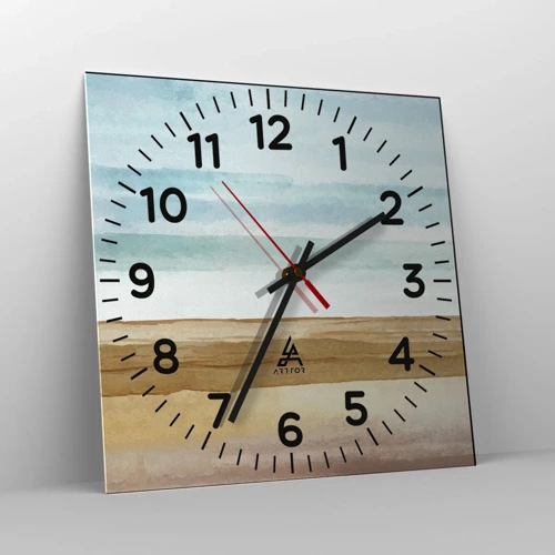 Wall clock - Clock on glass - Calming - 40x40 cm