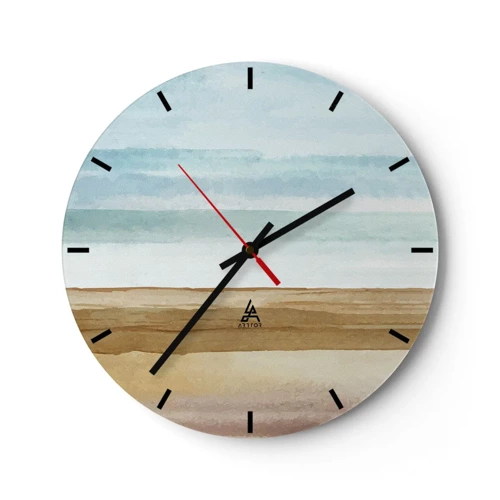 Wall clock - Clock on glass - Calming - 40x40 cm