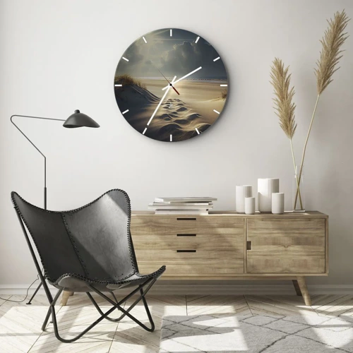 Wall clock - Clock on glass - Calming Landscape - 40x40 cm