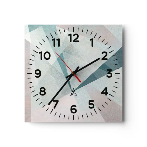 Wall clock - Clock on glass - Calmly but Dynamically - 40x40 cm