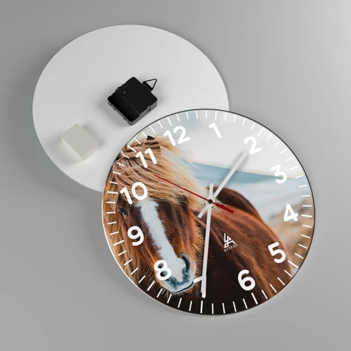 Wall clock - Clock on glass - Can You Feel the Freedom? - 30x30 cm