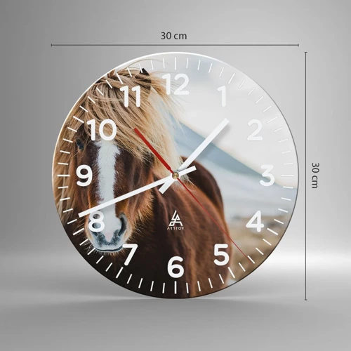 Wall clock - Clock on glass - Can You Feel the Freedom? - 30x30 cm