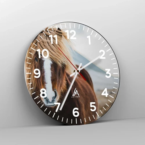 Wall clock - Clock on glass - Can You Feel the Freedom? - 30x30 cm