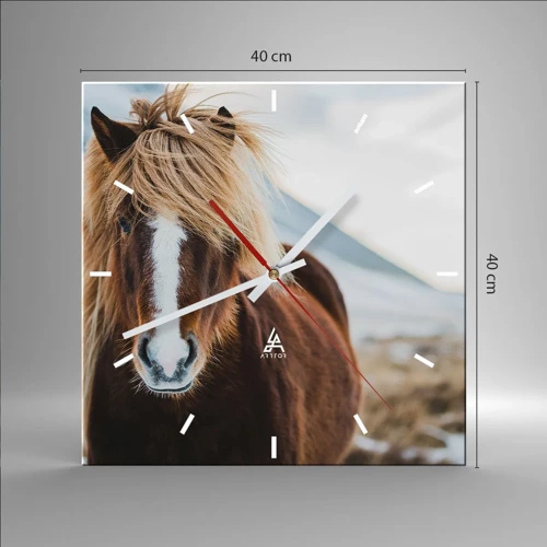 Wall clock - Clock on glass - Can You Feel the Freedom? - 40x40 cm
