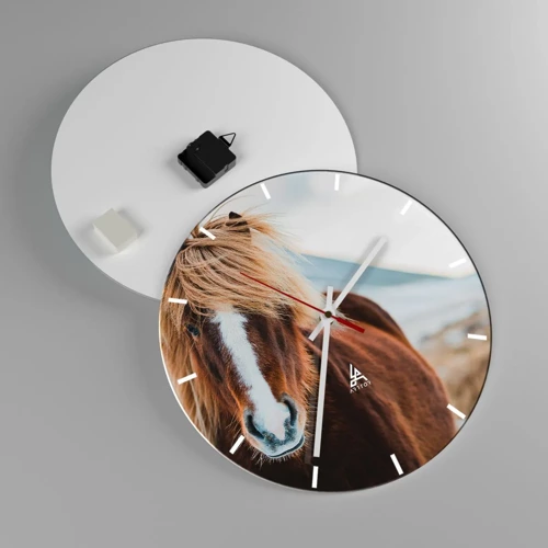 Wall clock - Clock on glass - Can You Feel the Freedom? - 40x40 cm