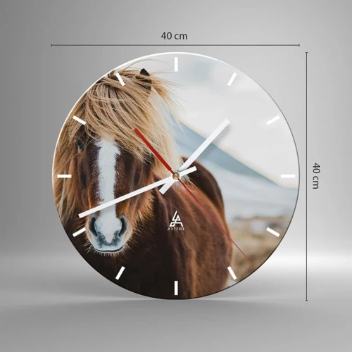 Wall clock - Clock on glass - Can You Feel the Freedom? - 40x40 cm