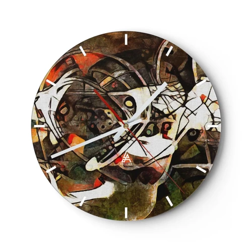 Wall clock - Clock on glass - Can You Hear Movement? - 30x30 cm