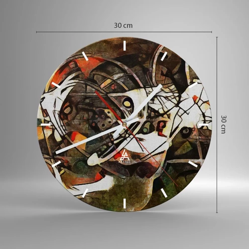 Wall clock - Clock on glass - Can You Hear Movement? - 30x30 cm