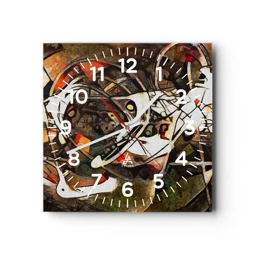 Wall clock - Clock on glass - Can You Hear Movement? - 30x30 cm