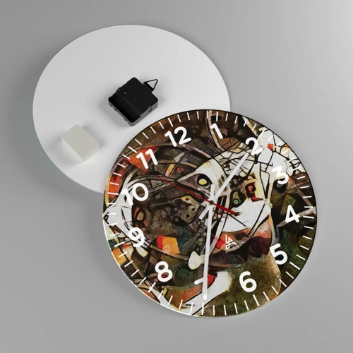 Wall clock - Clock on glass - Can You Hear Movement? - 30x30 cm