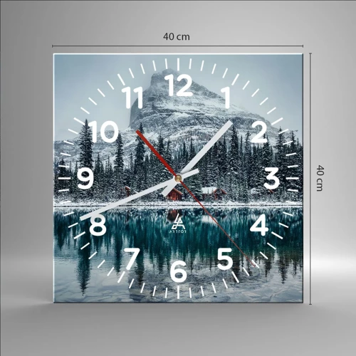 Wall clock - Clock on glass - Canadian Retreat - 40x40 cm