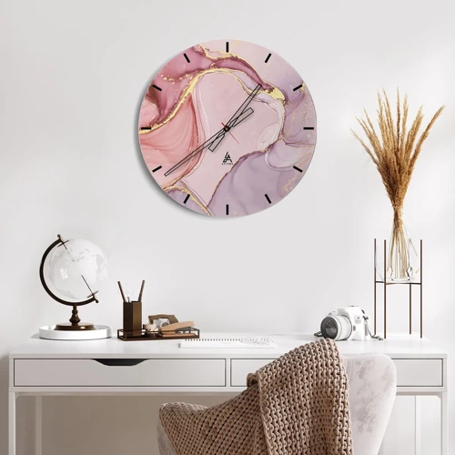 Wall clock - Clock on glass - Caress of Colours - 30x30 cm