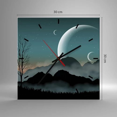 Wall clock - Clock on glass - Carnival of a Starry Night - 30x30 cm