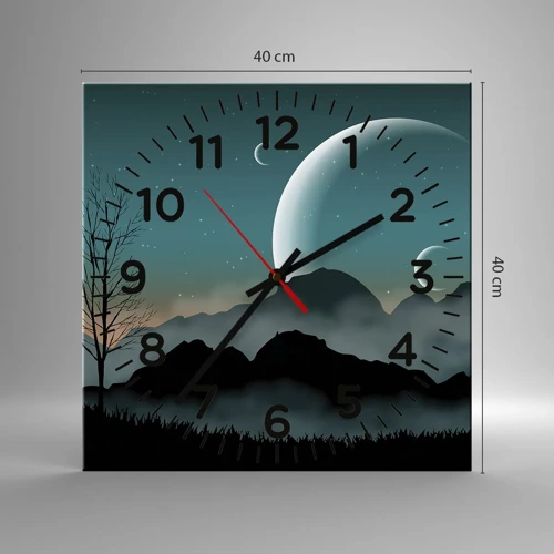 Wall clock - Clock on glass - Carnival of a Starry Night - 40x40 cm