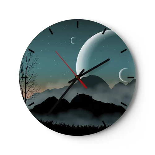 Wall clock - Clock on glass - Carnival of a Starry Night - 40x40 cm