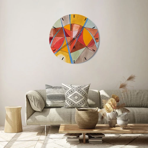 Wall clock - Clock on glass - Carousel of Dreams - 30x30 cm