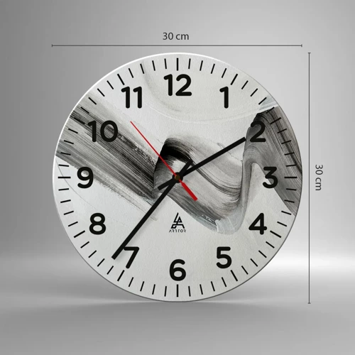 Wall clock - Clock on glass - Casually for Fun - 30x30 cm