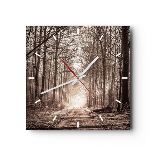 Wall clock - Clock on glass - Cathedral of the Forest - 30x30 cm