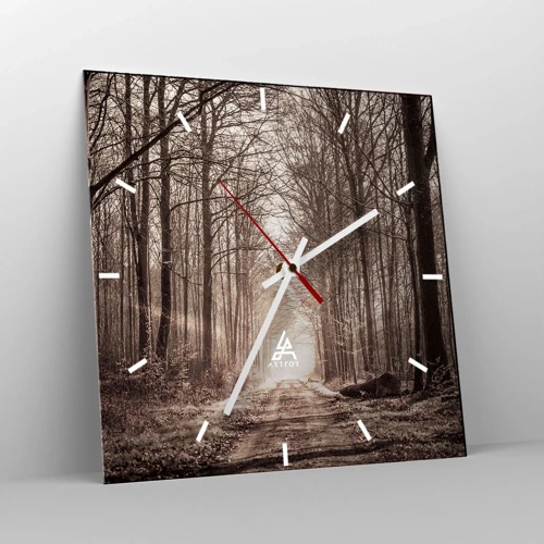 Wall clock - Clock on glass - Cathedral of the Forest - 30x30 cm