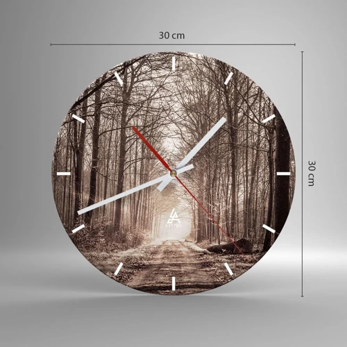 Wall clock - Clock on glass - Cathedral of the Forest - 30x30 cm