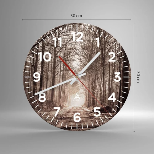 Wall clock - Clock on glass - Cathedral of the Forest - 30x30 cm