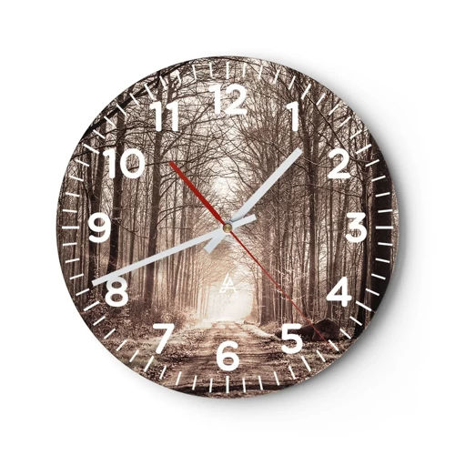 Wall clock - Clock on glass - Cathedral of the Forest - 40x40 cm