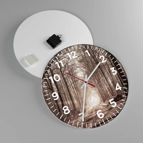 Wall clock - Clock on glass - Cathedral of the Forest - 40x40 cm