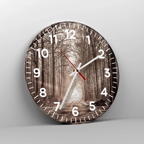 Wall clock - Clock on glass - Cathedral of the Forest - 40x40 cm