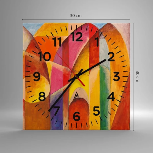 Wall clock - Clock on glass - Cathedral of the Sun - 30x30 cm