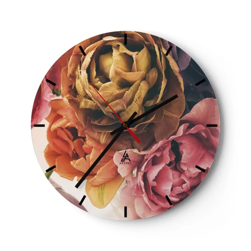 Wall clock - Clock on glass - Celebration of Life - 30x30 cm