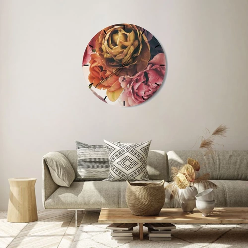 Wall clock - Clock on glass - Celebration of Life - 30x30 cm