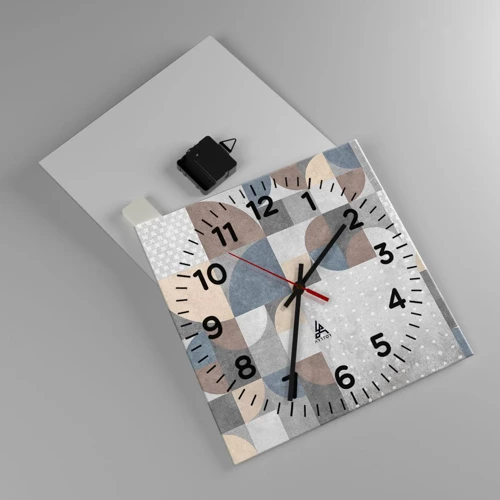 Wall clock - Clock on glass - Ceramic Fantasy - 30x30 cm