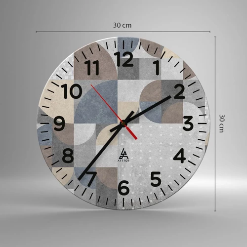 Wall clock - Clock on glass - Ceramic Fantasy - 30x30 cm